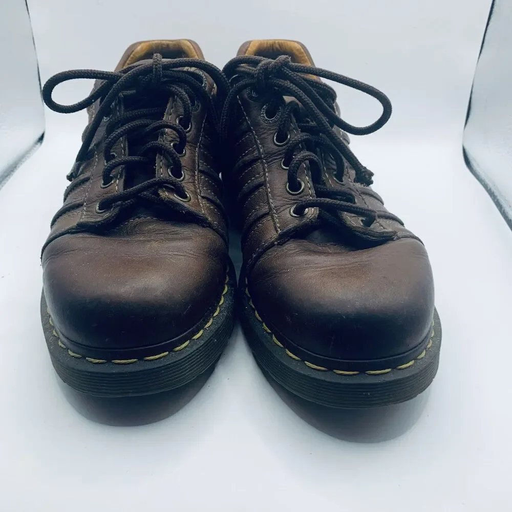 Dr. Martens Brown Leather 12037 AW004 Platform shoes Size EU42 Us 10 NEW INSERTS